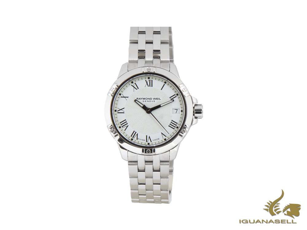 Montre à quartz pour femme Raymond Weil Tango, blanche, 30 mm, jour, 5960-ST-00300