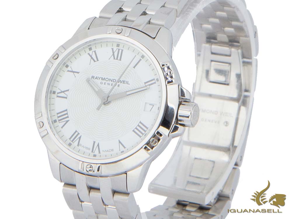 Raymond Weil Tango Ladies Quartz Watch, White, 30mm, Day, 5960-ST-00300