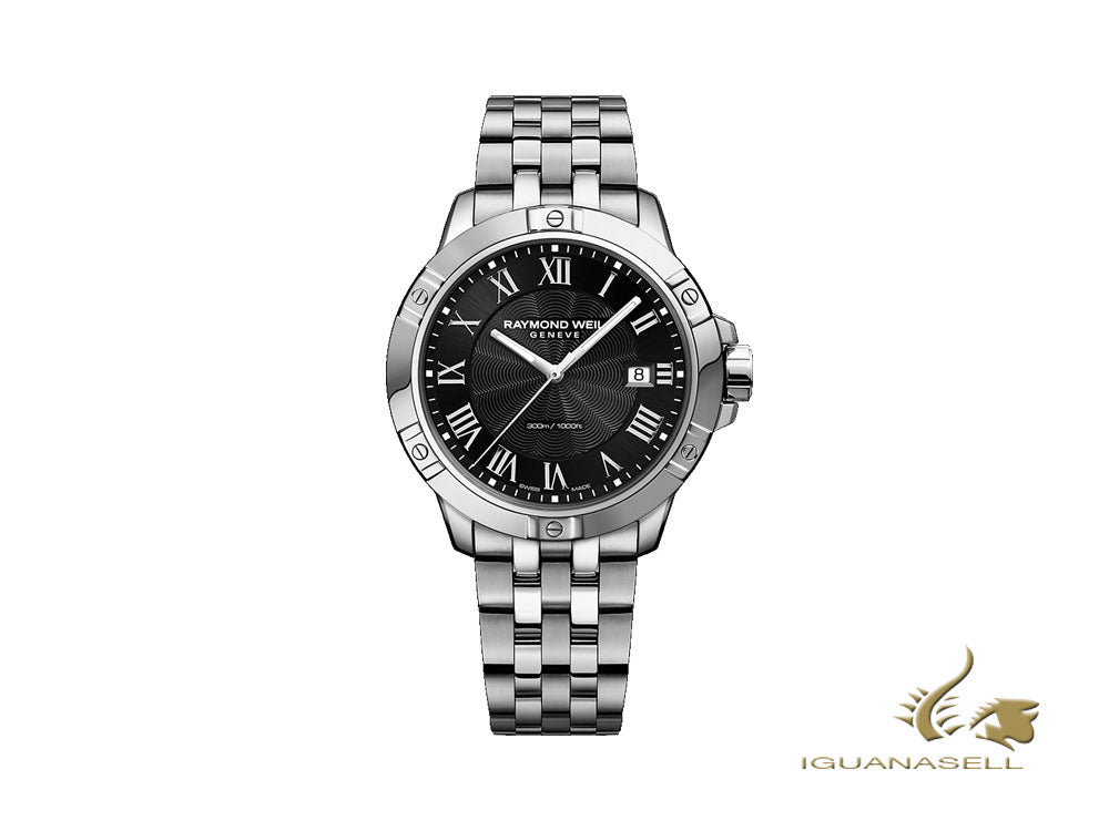 Montre à quartz Raymond Weil Tango, noire, 41 mm, verre saphir, 8160-ST-00208