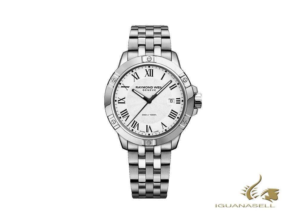 Raymond Weil Tango Quartz Watch, White, 41mm, Sapphire Crystal, 8160-ST-00300