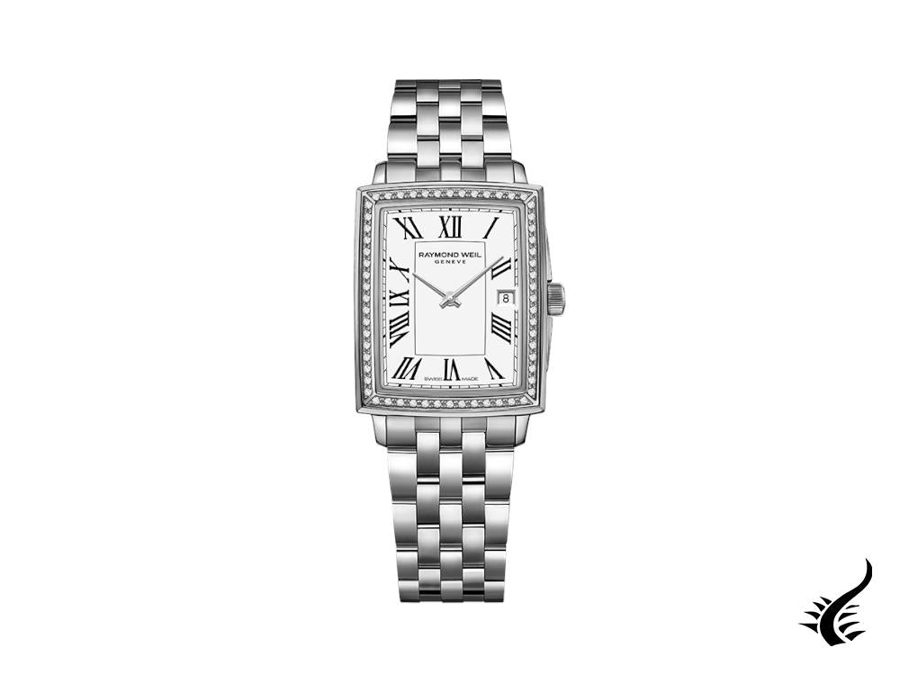 Montre à quartz pour femme Toccata de Raymond Weil, blanche, 34,6 mm, jour, 5925-STS-00300