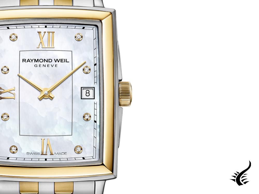 Montre femme Toccata de Raymond Weil, or, nacre, 5925-STP-00995