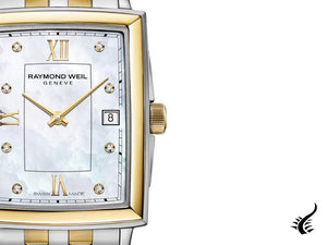 Montre femme Toccata de Raymond Weil, or, nacre, 5925-STP-00995