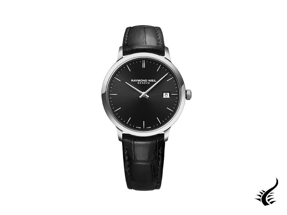 Montre à quartz Toccata de Raymond Weil, noire, 39 mm, jour, 5485-ST-20001