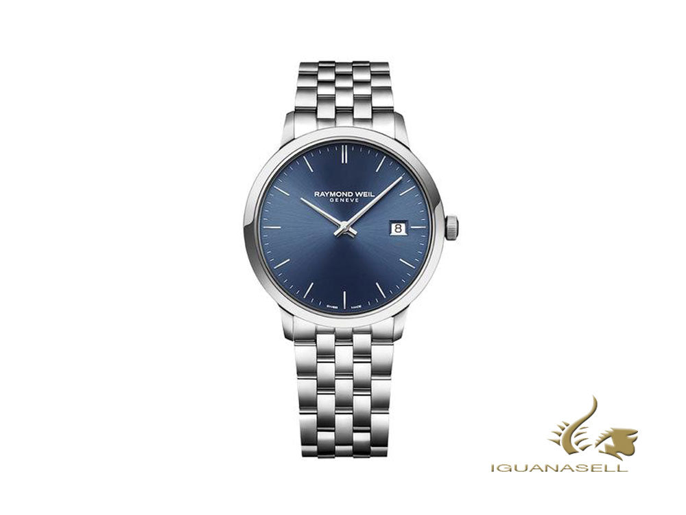 Montre à quartz Toccata de Raymond Weil, bleue, 39 mm, jour, 5485-ST-50001