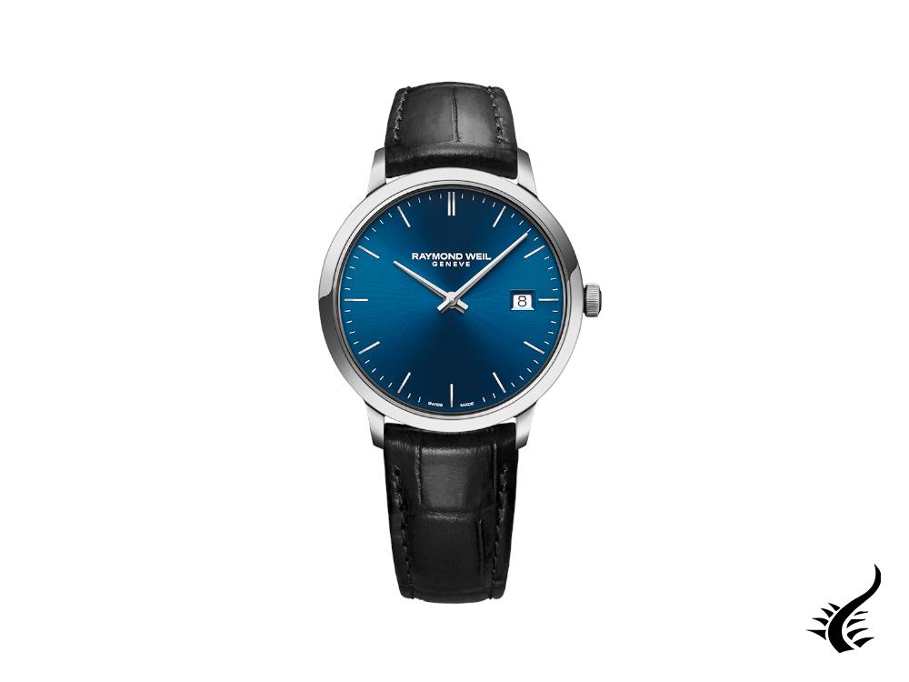 Raymond Weil Toccata Quartz Watch, Blue, 39 mm, Day, Leather, 5485-STC-50001