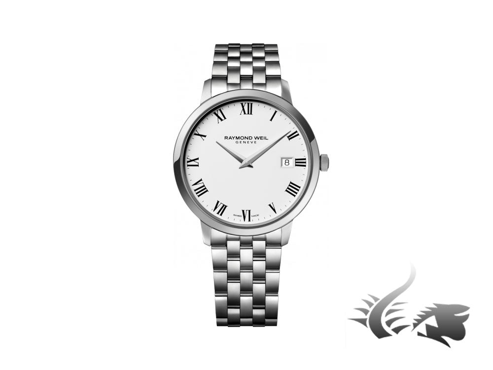 Montre à quartz Raymond Weil Toccata, blanche, 42 mm, jour, 5588-ST-00300