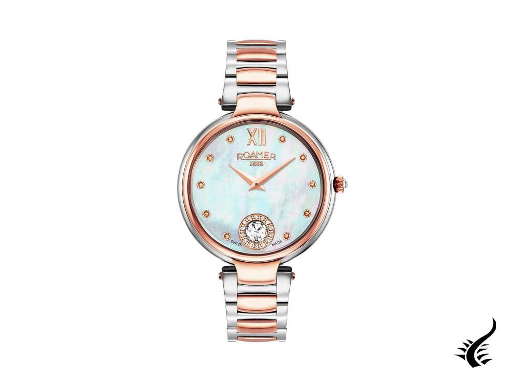 Montre à quartz Roamer Aphrodite, PVD or rose, nacre, 600843 49 19 50