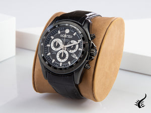 Montre chronographe à quartz Roamer Rockshell Mark III, noire, 44 mm, 220837 42 55 02