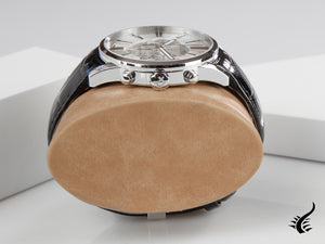 Montre à quartz Roamer Superior Chrono, gris, 44 mm, bracelet en cuir, 508837 41 15 05