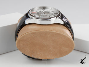 Montre à quartz Roamer Superior Chrono, gris, 44 mm, bracelet en cuir, 508837 41 15 05