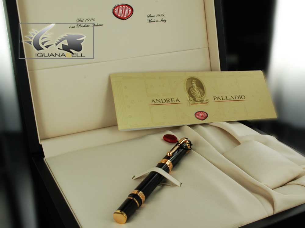 Aurora Andrea Palladio Rollerball pen, Black Resin, Limited Edition, 918