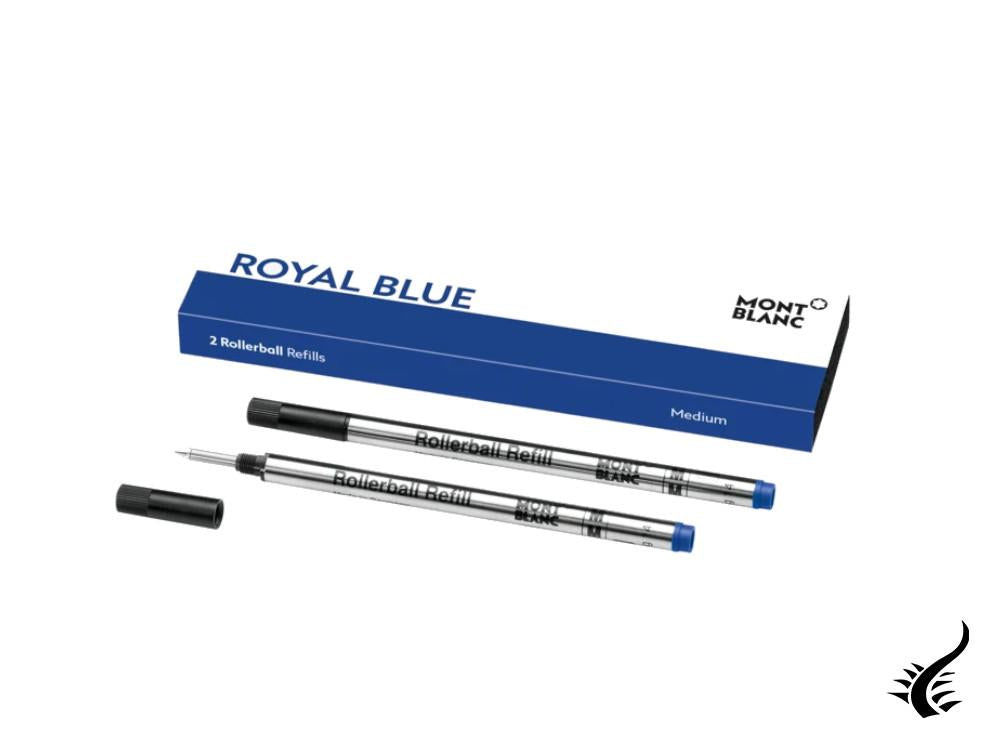 Recharge roller Montblanc Royal Blue, Gel, Medium, 2 unités, 124504