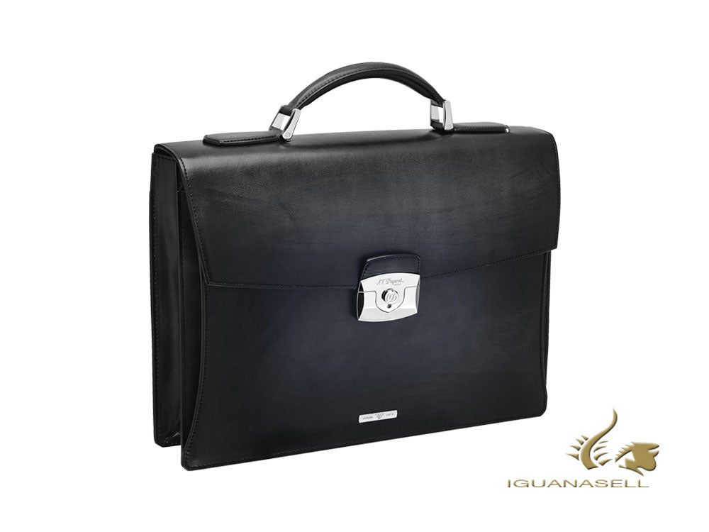 S.T. Dupont Atelier Toit de Paris Briefcase, Leather, Palladium, Black, 191440