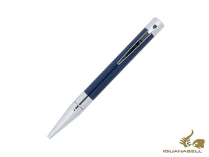 S.T. Dupont D-Initial Ballpoint pen, Brass, Chrome Trim, Blue, 265205