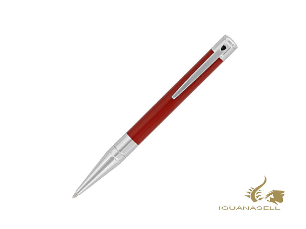 S.T. Dupont D-Initial Ballpoint pen, Chrome Trim, Red, 265215