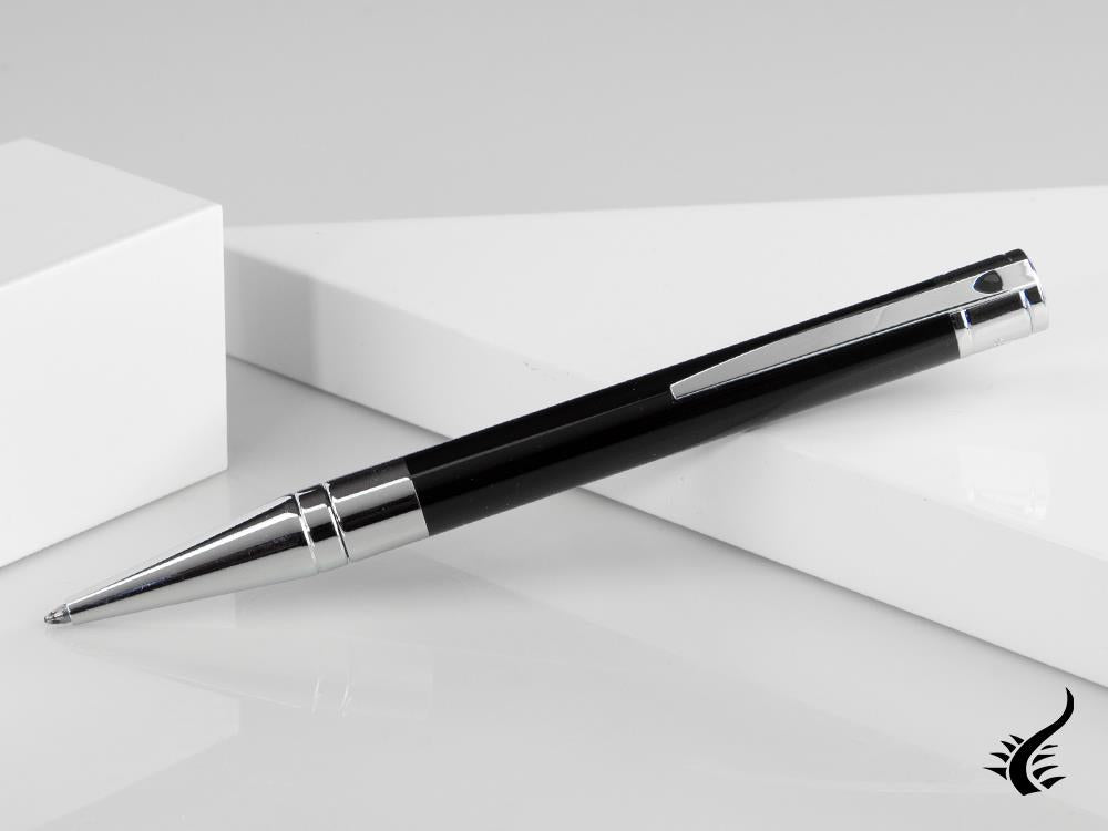 S.T. Dupont D-Initial Ballpoint pen, Lacquer, Chrome Trim, Black, 265200