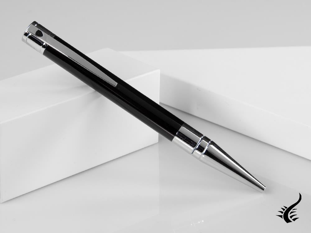 S.T. Dupont D-Initial Ballpoint pen, Lacquer, Chrome Trim, Black, 265200