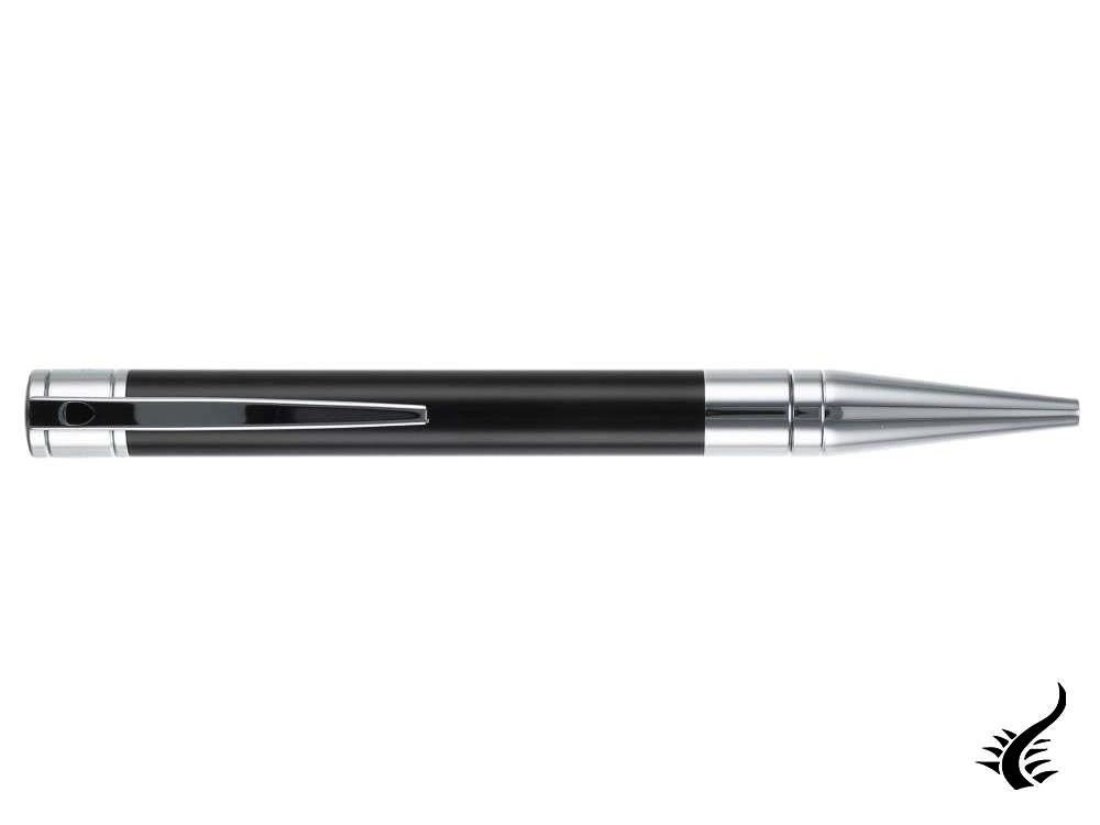 S.T. Dupont D-Initial Ballpoint pen, Lacquer, Chrome Trim, Black, 265200