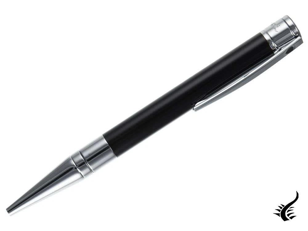 S.T. Dupont D-Initial Ballpoint pen, Lacquer, Chrome Trim, Black, 265200