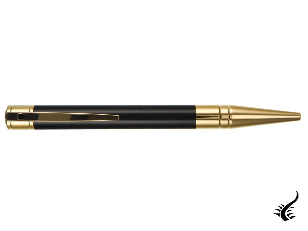 S.T. Dupont D-Initial Ballpoint pen, Lacquer, Gold trim, Black, 265202