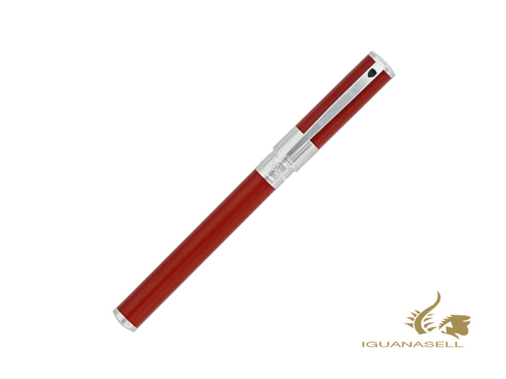 S.T. Dupont D-Initial Fountain Pen, Chrome Trim, Red, 260215