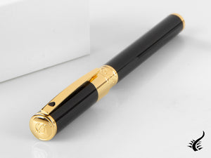 S.T. Dupont D-Initial Fountain Pen, Lacquer, Black, Gold plated, 260205