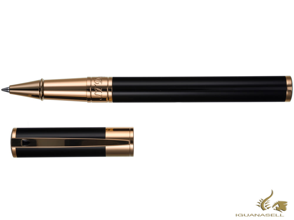 S.T. Dupont D-Initial Rollerball pen, Brass, Black, Gold trim, 262202