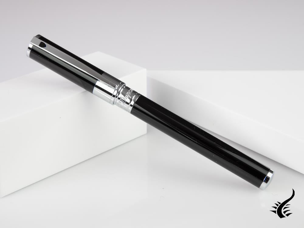 S.T. Dupont D-Initial Rollerball pen, Lacquer, Black, Chrome Trim, 262200