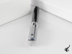 S.T. Dupont D-Initial Rollerball pen, Lacquer, Black, Chrome Trim, 262201