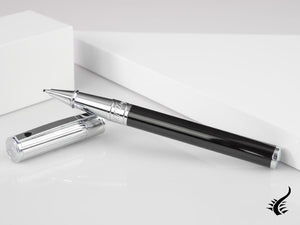 S.T. Dupont D-Initial Rollerball pen, Lacquer, Black, Chrome Trim, 262201