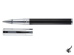 S.T. Dupont D-Initial Rollerball pen, Lacquer, Black, Chrome Trim, 262201