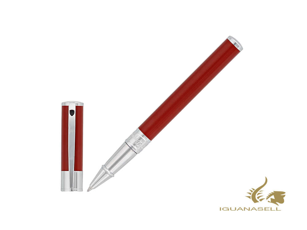 S.T. Dupont D-Initial Rollerball pen, Red, Chrome Trim, 262215