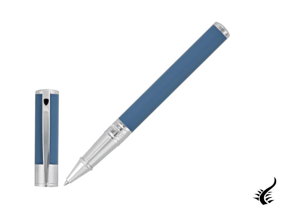 S.T. Dupont D-Initial Shark Blue Rollerball Pen, Lacquer, Blue, Chrome, 262217