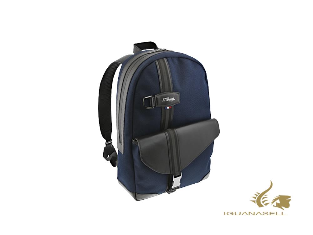 S.T. Dupont Défi Millenium Backpack, Leather, Blue, 1, Zip, 173010