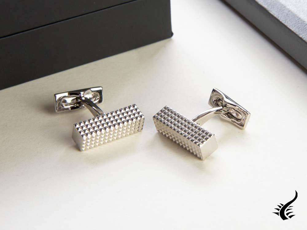 S.T. Dupont Diamond Head Cufflinks, Palladium, Polished, Silver, 005567