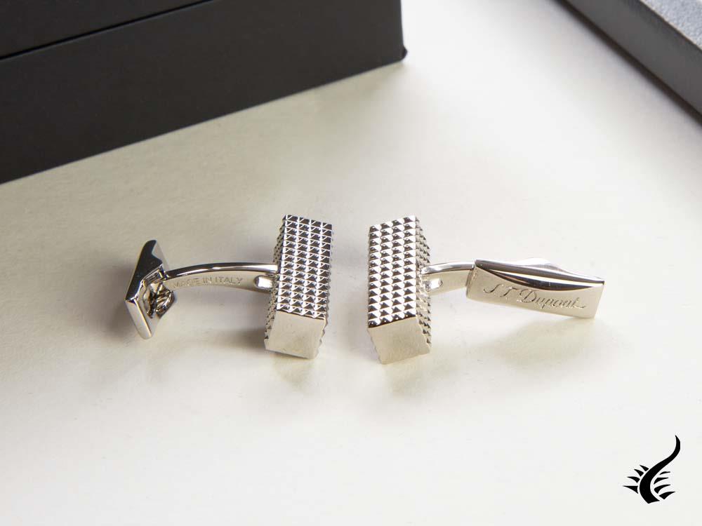 S.T. Dupont Diamond Head Cufflinks, Palladium, Polished, Silver, 005567