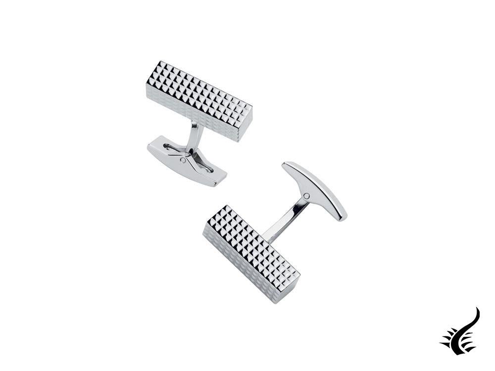 S.T. Dupont Diamond Head Cufflinks, Palladium, Polished, Silver, 005567