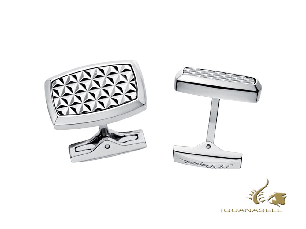 S.T. Dupont Diamond Head Cufflinks, Steel, Palladium, Silver, 005574