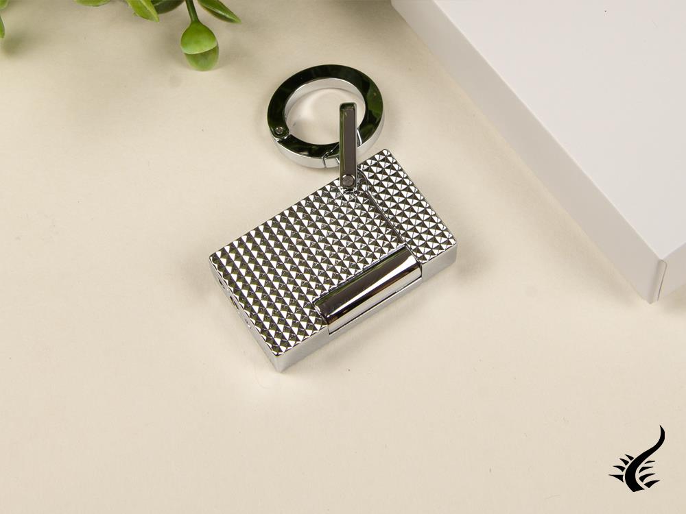 S.T. Dupont Diamond Head Key ring, Lighter, Metal, Silver, 027002KR