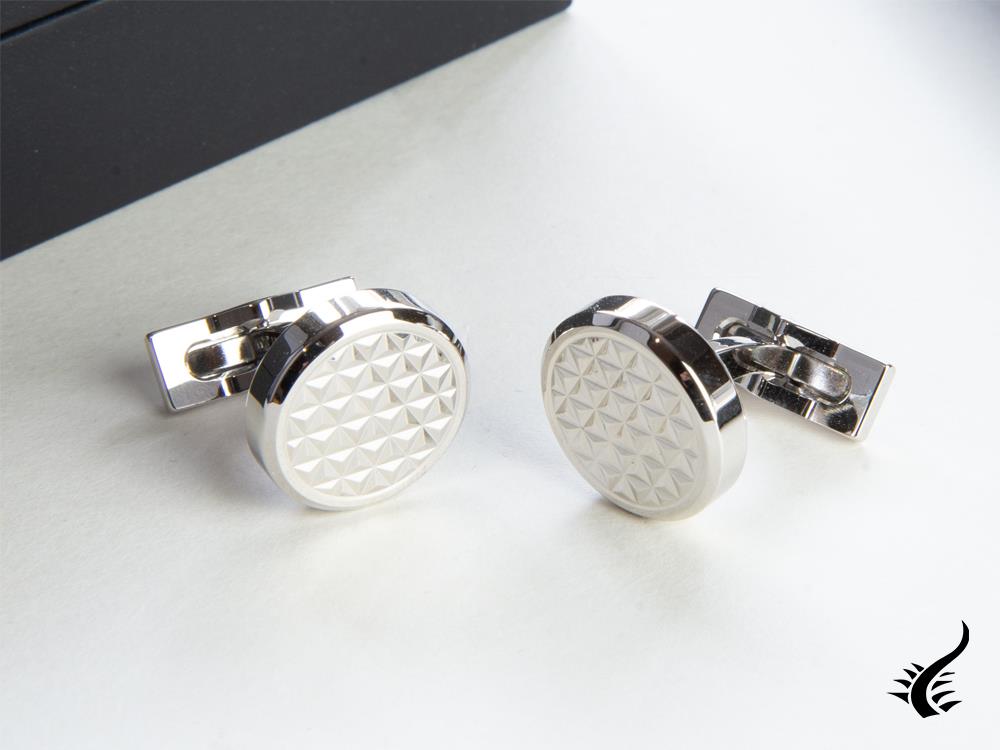 S.T. Dupont Fire Head Cufflinks, Steel, Palladium, Silver, 005581