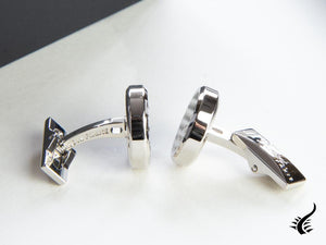 S.T. Dupont Fire Head Cufflinks, Steel, Palladium, Silver, 005581