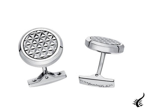 S.T. Dupont Fire Head Cufflinks, Steel, Palladium, Silver, 005581