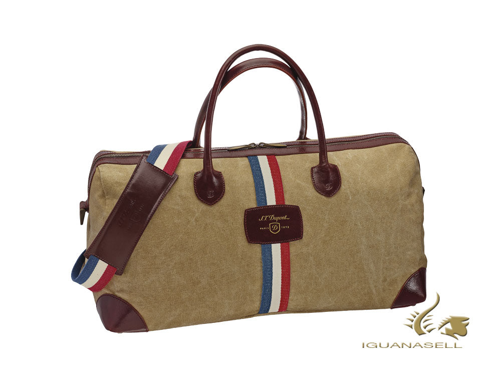 S.T. Dupont Iconic Cosy bag, Cotton, Leather, Beige, Zip, 191301