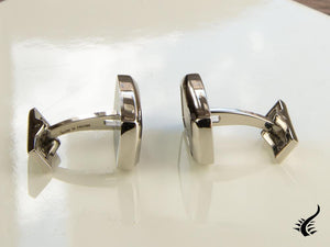 S.T. Dupont Label Cufflinks, Stainless steel, Mother of pearl, Black, 5513