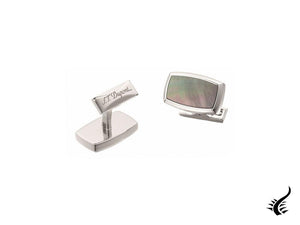 S.T. Dupont Label Cufflinks, Stainless steel, Mother of pearl, Black, 5513