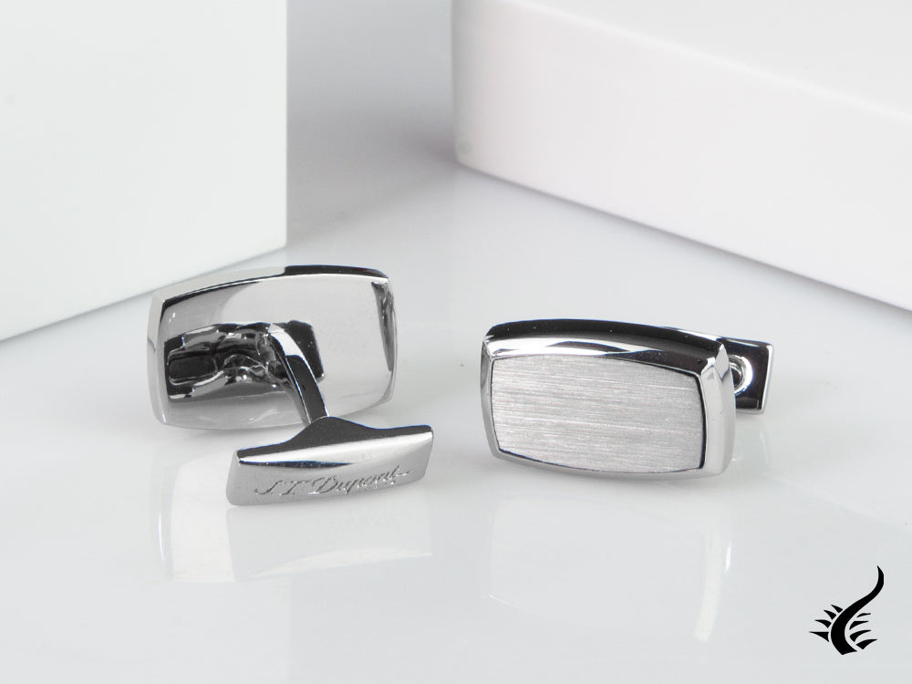 S.T. Dupont Label Cufflinks, Steel, Palladium, Silver, 005572