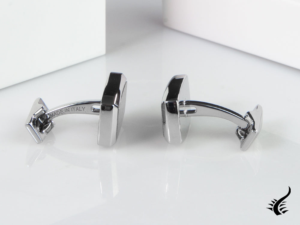 S.T. Dupont Label Cufflinks, Steel, Palladium, Silver, 005572