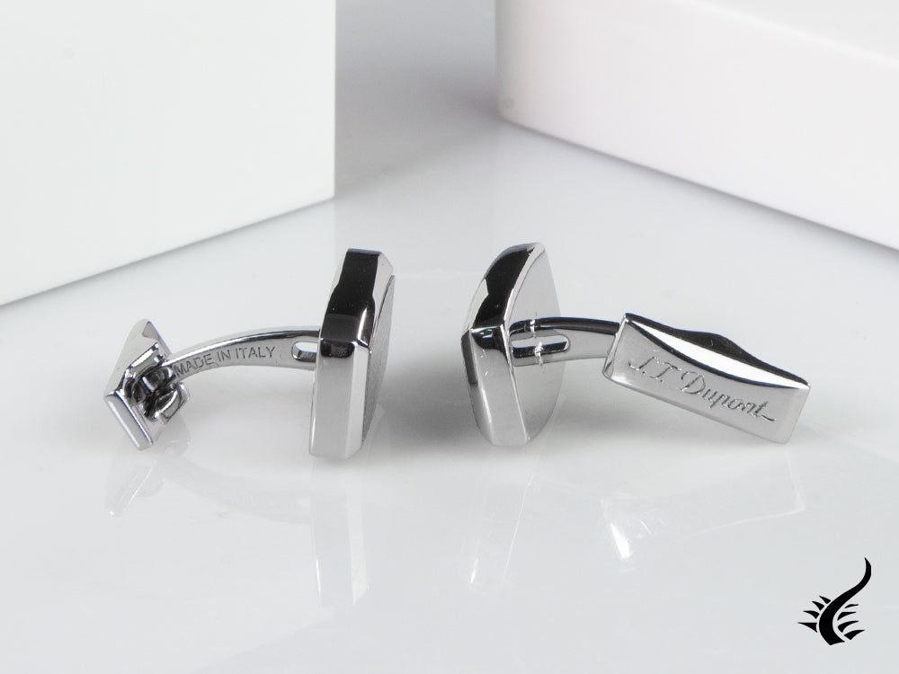 S.T. Dupont Label Cufflinks, Steel, Palladium, Silver, 005572