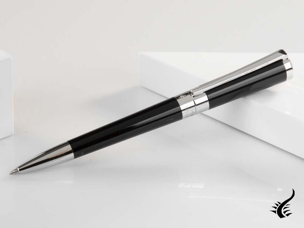 S.T. Dupont Liberté Ballpoint pen, Black Lacquer, Palladium trim, 465674